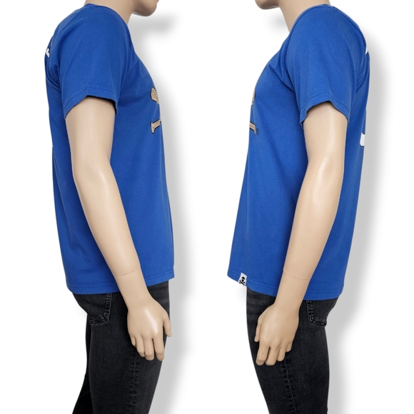 Johnny Cupcakes Vintage Blue Baseball Print Graphic Tee Size Large - Picture 4 of 8